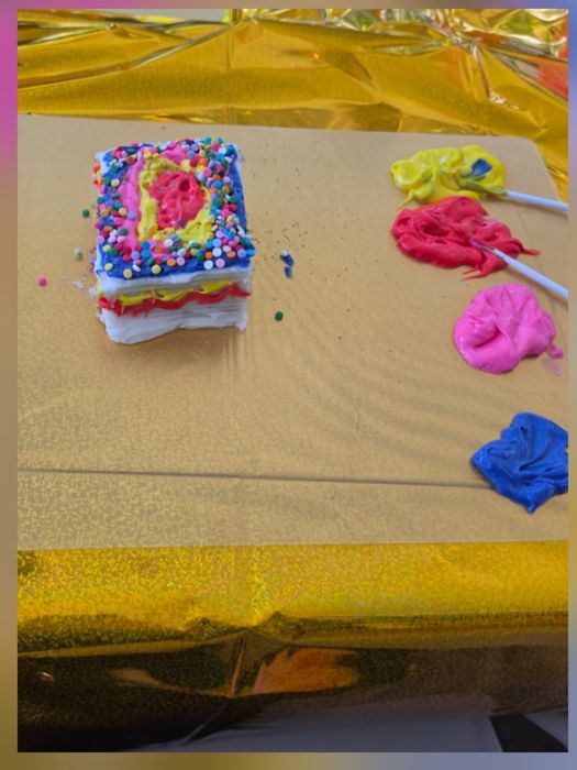 Cake decorating - rainbow sprinkles